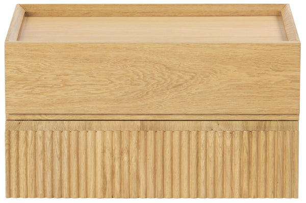 Safavieh Dontay 2 Drawer Ribbed Floating Nightstand - Elegant Wood Design For Modern Bedroom Spaces Natural Wood Sfv4262a