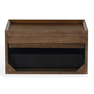 Safavieh Dontay 2 Drawer Ribbed Floating Nightstand - Elegant Wood Design For Modern Bedroom Spaces Walnut Wood Sfv4262b