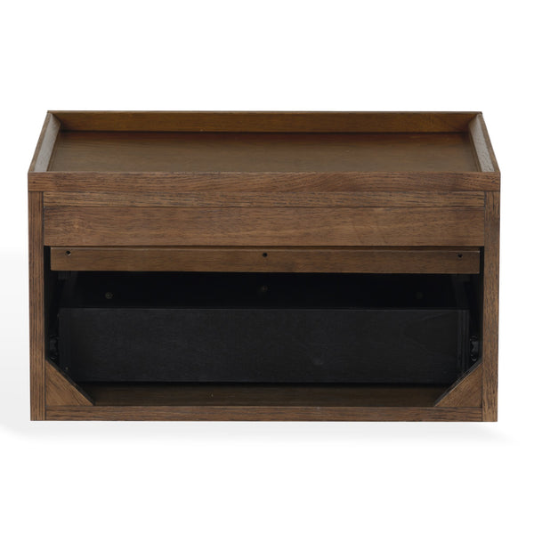 Safavieh Dontay 2 Drawer Ribbed Floating Nightstand - Elegant Wood Design For Modern Bedroom Spaces Walnut Wood Sfv4262b