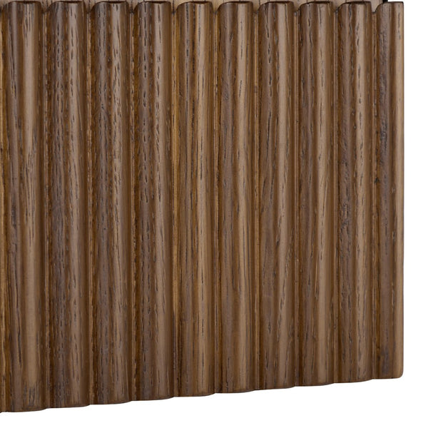 Safavieh DONTAY 2-Drawer Ribbed Floating Nightstand - Modern Design for Stylish Bedroom Storage Solutions Walnut SFV4262B