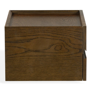 Safavieh Dontay 2 Drawer Ribbed Floating Nightstand - Elegant Wood Design For Modern Bedroom Spaces Walnut Wood Sfv4262b