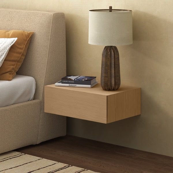 Safavieh FORRESTER 1 Drawer Floating Nightstand - Sleek Space-Saving Design for Modern Bedrooms and Decor Natural SFV4263A