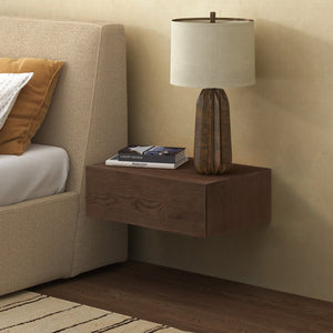 Safavieh FORRESTER 1 Drawer Floating Nightstand - Sleek Space-Saving Design for Modern Bedrooms and Decor Walnut SFV4263B