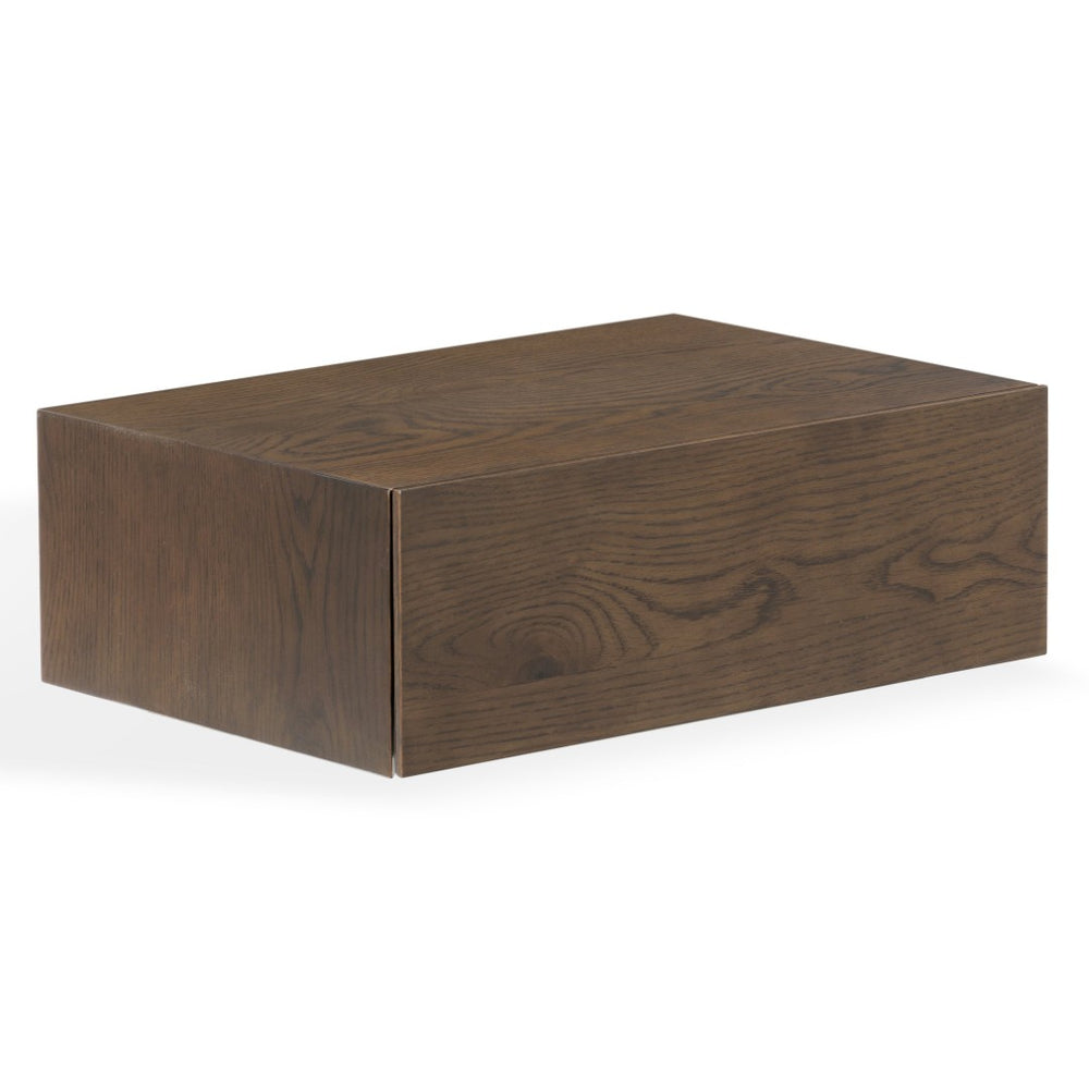 Safavieh FORRESTER 1 Drawer Floating Nightstand - Sleek Space-Saving Design for Modern Bedrooms and Decor Walnut SFV4263B