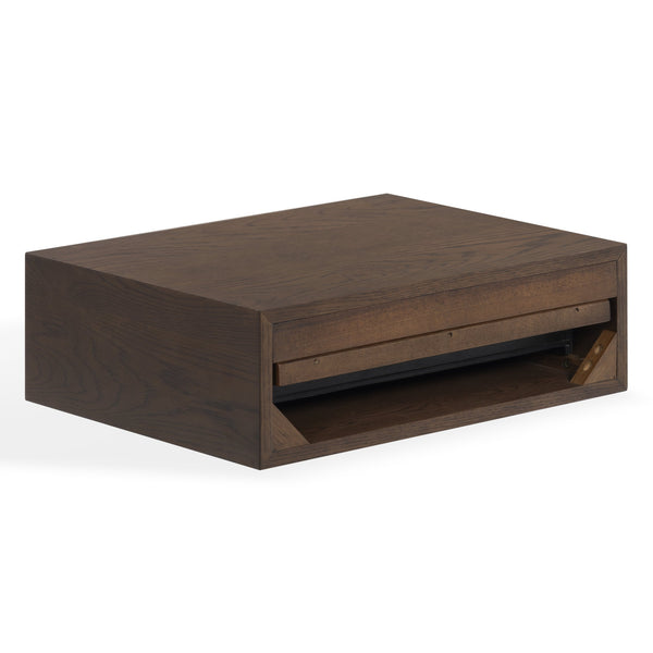 Safavieh Philbert 1 Drawer Floating Nightstand In Natural Wood - Elegant, Stylish Storage For Your Bedroom Walnut Wood Sfv4264b