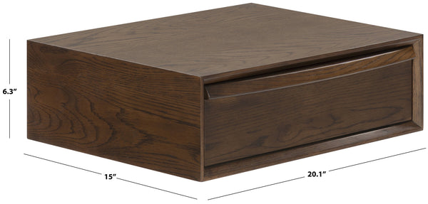 Safavieh Philbert 1 Drawer Floating Nightstand In Natural Wood - Elegant, Stylish Storage For Your Bedroom Walnut Wood Sfv4264b