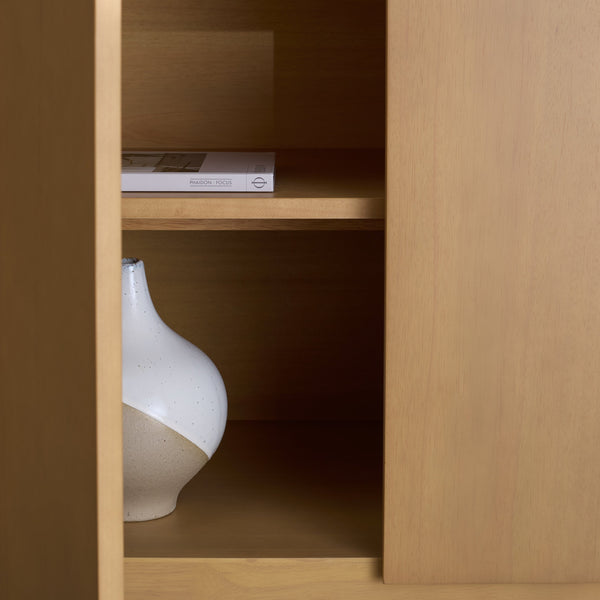 Rhylee Solid Wood 4-Door Sideboard With Generous Storage, Minimalist Design And Durable Craftsmanship