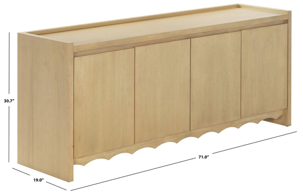 Rhylee Solid Wood 4-Door Sideboard With Generous Storage, Minimalist Design And Durable Craftsmanship