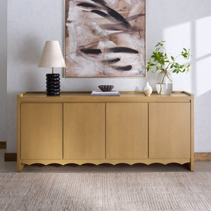 Rhylee Solid Wood 4-Door Sideboard With Generous Storage, Minimalist Design And Durable Craftsmanship
