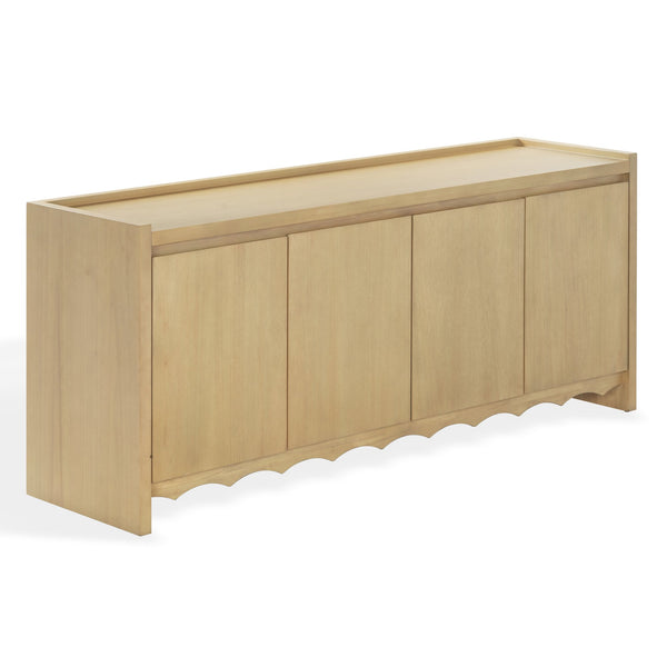 Rhylee Solid Wood 4-Door Sideboard With Generous Storage, Minimalist Design And Durable Craftsmanship