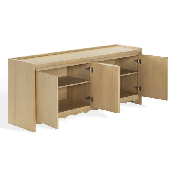 Rhylee Solid Wood 4-Door Sideboard With Generous Storage, Minimalist Design And Durable Craftsmanship