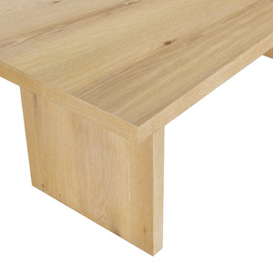 Shelbee Solid Wood Rectangle Dining Table With Ceruse Finish, Timeless Grain & Sturdy Modern Design