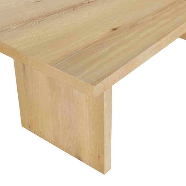 Shelbee Solid Wood Rectangle Dining Table With Ceruse Finish, Timeless Grain & Sturdy Modern Design
