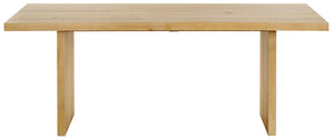 Shelbee Solid Wood Rectangle Dining Table With Ceruse Finish, Timeless Grain & Sturdy Modern Design