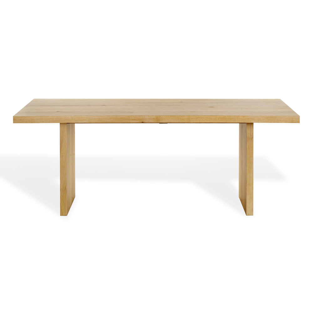 Shelbee Solid Wood Rectangle Dining Table With Ceruse Finish, Timeless Grain & Sturdy Modern Design