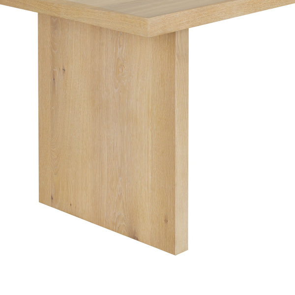 Shelbee Solid Wood Rectangle Dining Table With Ceruse Finish, Timeless Grain & Sturdy Modern Design