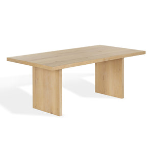 Shelbee Solid Wood Rectangle Dining Table With Ceruse Finish, Timeless Grain & Sturdy Modern Design