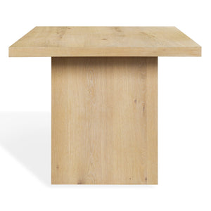 Shelbee Solid Wood Rectangle Dining Table With Ceruse Finish, Timeless Grain & Sturdy Modern Design