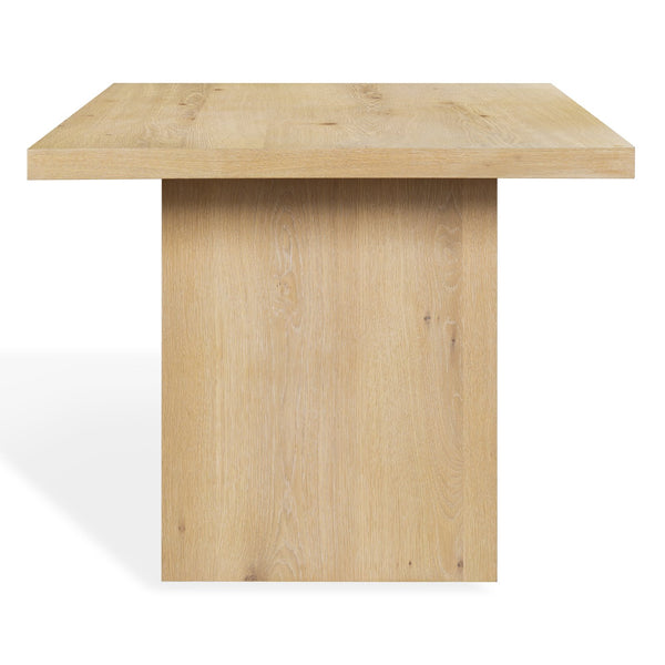 Shelbee Solid Wood Rectangle Dining Table With Ceruse Finish, Timeless Grain & Sturdy Modern Design