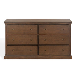 Lizzy Six-Drawer Dresser With Warm Wood Finish, Smooth-Glide Drawers And Timeless Contemporary Style