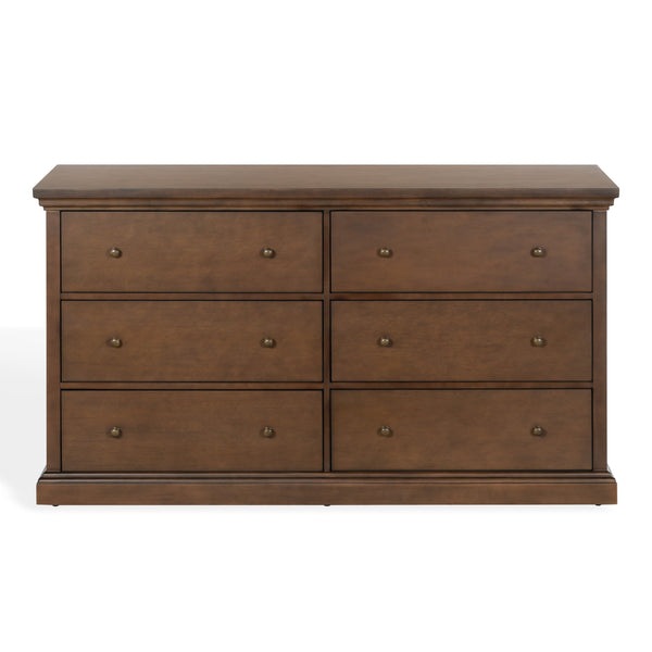 Lizzy Six-Drawer Dresser With Warm Wood Finish, Smooth-Glide Drawers And Timeless Contemporary Style
