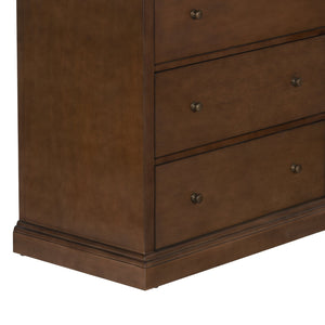 Lizzy Six-Drawer Dresser With Warm Wood Finish, Smooth-Glide Drawers And Timeless Contemporary Style