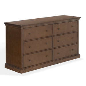 Lizzy Six-Drawer Dresser With Warm Wood Finish, Smooth-Glide Drawers And Timeless Contemporary Style