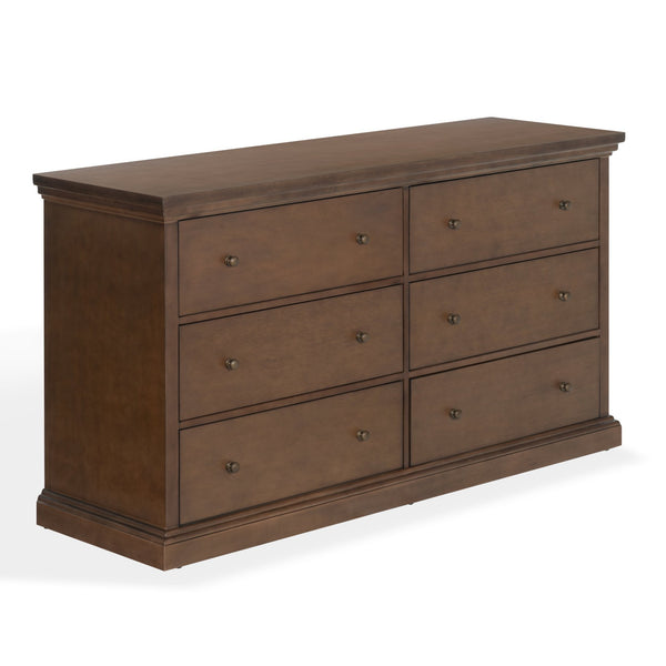 Lizzy Six-Drawer Dresser With Warm Wood Finish, Smooth-Glide Drawers And Timeless Contemporary Style