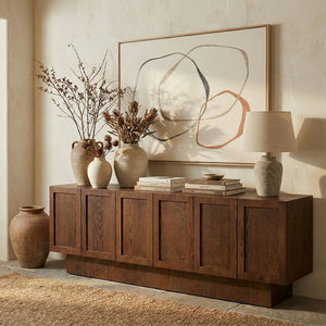 Bethandria Mid-Century 6-Door Wood Sideboard With Ample Storage, Clean Lines, Durable Construction