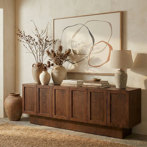 Bethandria Mid-Century 6-Door Wood Sideboard With Ample Storage, Clean Lines, Durable Construction