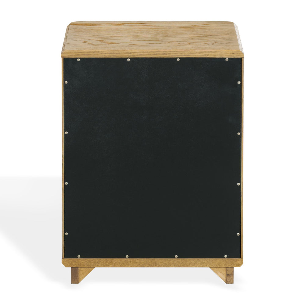Guillermo Wood 3-Drawer Nightstand — Compact, Warm-Grain Bedside Storage With Smooth-Glide Drawers