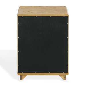 Guillermo Wood 3-Drawer Nightstand — Compact, Warm-Grain Bedside Storage With Smooth-Glide Drawers