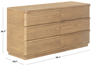 Guillermo Solid Wood 6-Drawer Dresser With Smooth-Glide Drawers, Spacious Storage & Timeless Style