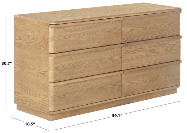 Guillermo Solid Wood 6-Drawer Dresser With Smooth-Glide Drawers, Spacious Storage & Timeless Style