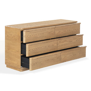 Guillermo Solid Wood 6-Drawer Dresser With Smooth-Glide Drawers, Spacious Storage & Timeless Style