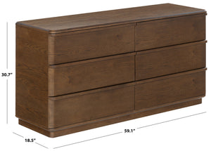 Guillermo Solid Wood 6-Drawer Dresser With Smooth-Glide Drawers, Spacious Storage & Timeless Style