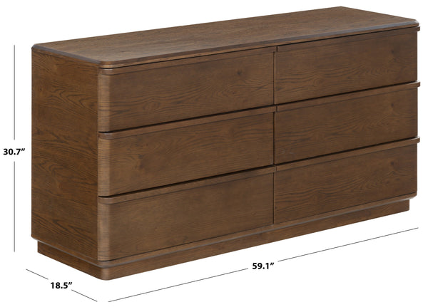 Guillermo Solid Wood 6-Drawer Dresser With Smooth-Glide Drawers, Spacious Storage & Timeless Style
