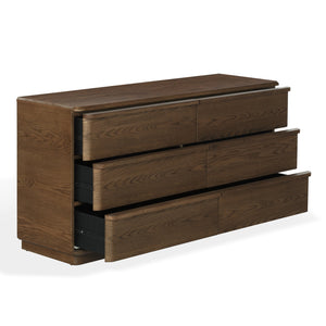Guillermo Solid Wood 6-Drawer Dresser With Smooth-Glide Drawers, Spacious Storage & Timeless Style