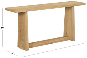 Maliq Solid Wood Console Table 72" X16" X34" — Slim Durable Entryway & Sofa Console With Warm Grain Finish