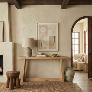 Maliq Solid Wood Console Table 72" X16" X34" — Slim Durable Entryway & Sofa Console With Warm Grain Finish