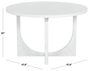 Clarastella Round Wood Dining Table — 48" Solid Wood Round Top, Durable Four-Leg Base For Everyday Use
