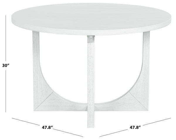 Clarastella Round Wood Dining Table — 48" Solid Wood Round Top, Durable Four-Leg Base For Everyday Use