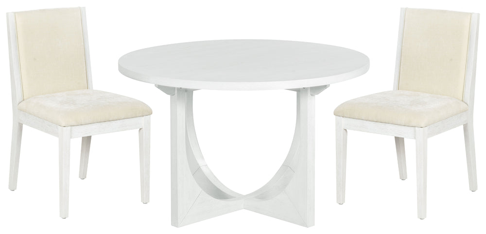 Clarastella Solid Wood Dining Chair Set Of 2 With Upholstered Seat, Ergonomic Back, Durable Modern Design