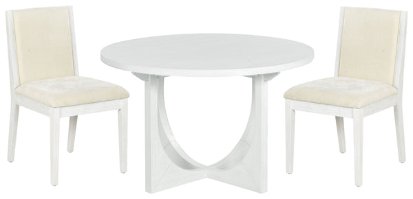 Clarastella Solid Wood Dining Chair Set Of 2 With Upholstered Seat, Ergonomic Back, Durable Modern Design