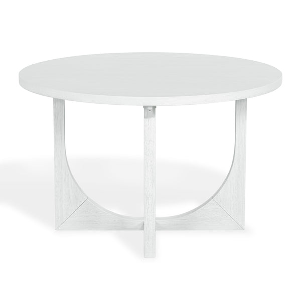 Clarastella Round Wood Dining Table — 48" Solid Wood Round Top, Durable Four-Leg Base For Everyday Use