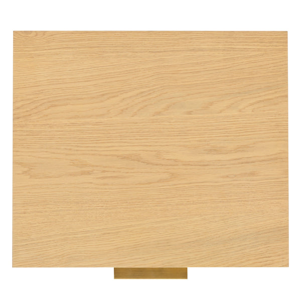 Safavieh Gabribecca Oak Veneer Nightstand with Brass Hardware Single Drawer Bedroom Storage GREIGE OAK SFV4278A