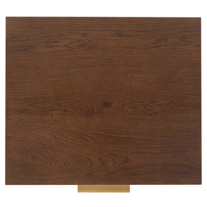 Safavieh Gabribecca Oak Veneer Nightstand with Brass Hardware Single Drawer Bedroom Storage WALNUT SFV4278B
