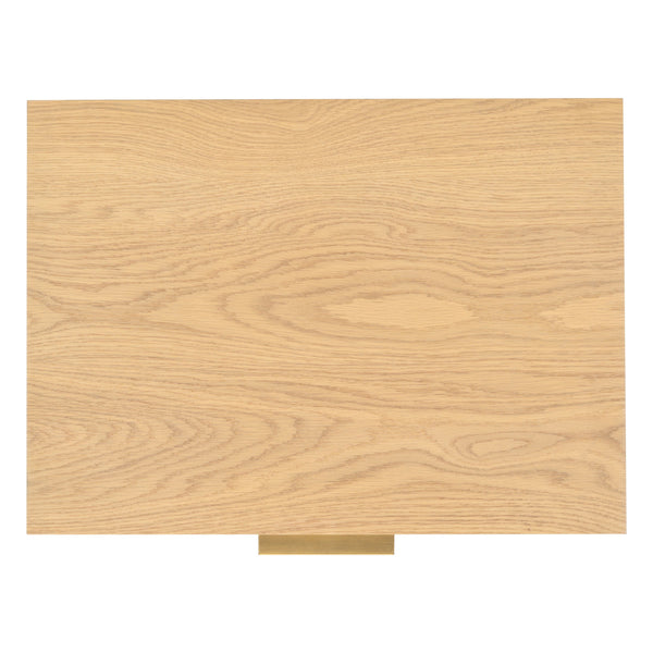 Safavieh Gabribecca Oak Veneer 2 Drawer Nightstand Brass Accents Contemporary Bedroom Storage GREIGE OAK SFV4279A