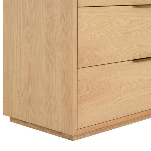 Safavieh Gabribecca Six Drawer Dresser with Oak Finish and Brass Hardware for Modern Bedrooms Gray SFV4280A