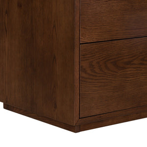 Safavieh Gabribecca Six Drawer Dresser with Oak Finish and Brass Hardware for Modern Bedrooms Brown SFV4280B